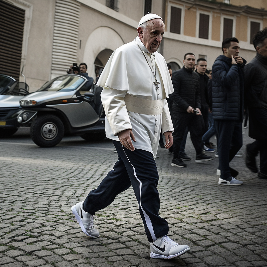 Pope Francis wearing streetwear