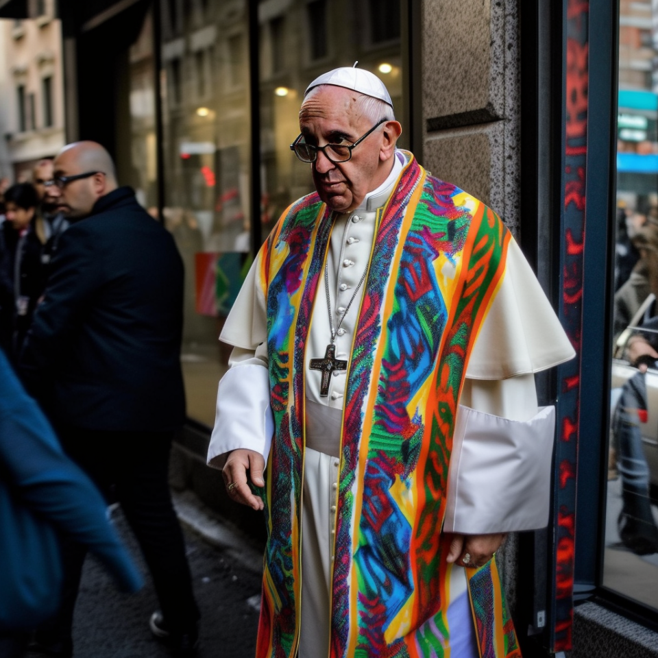 Pope Francis wears Kenzo