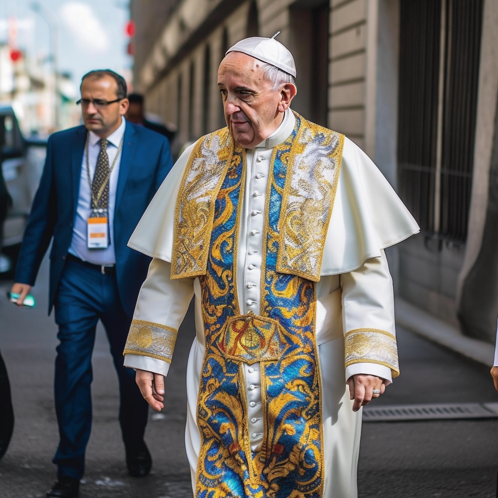 Pope Francis wears Versace
